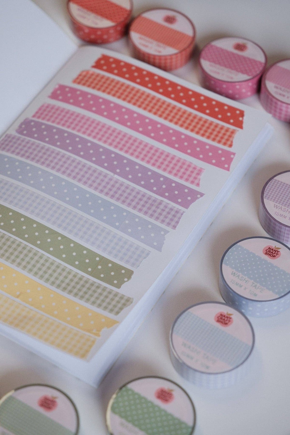 Washi Tape - vichy rose - Nany Craft Shop