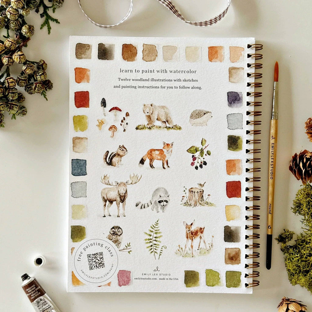 Cahier d'aquarelle forêt Emily Lex Studio