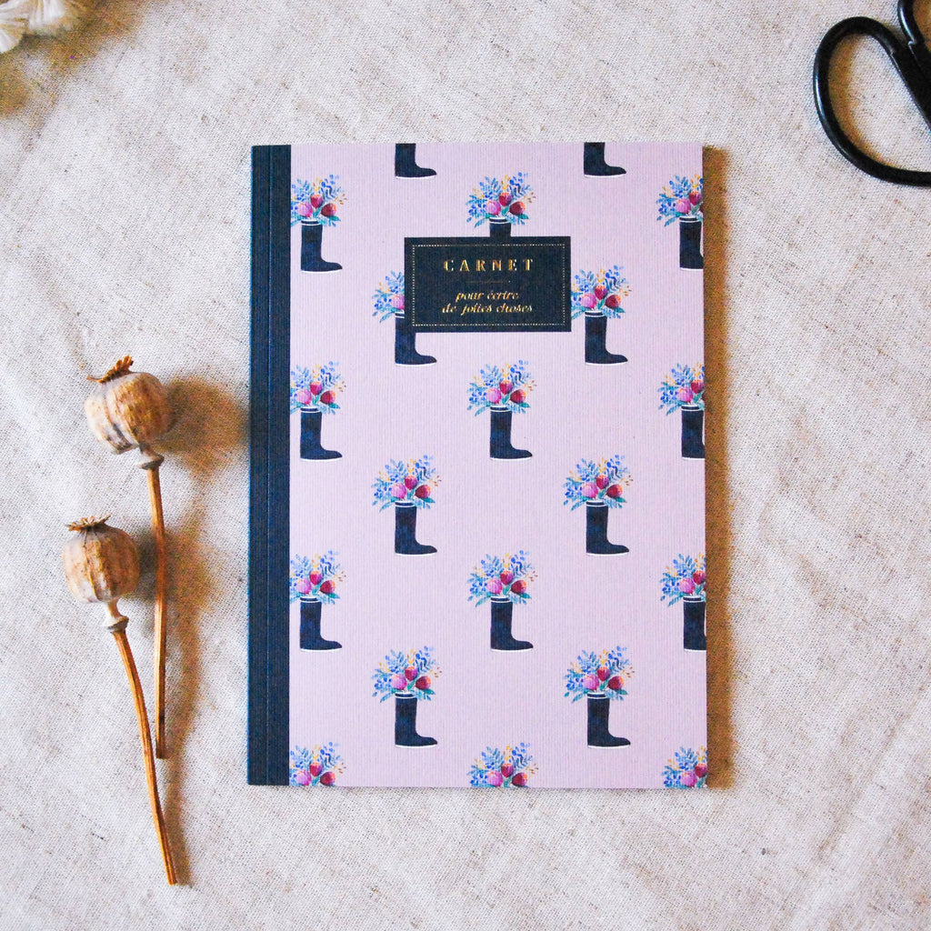 Carnet  La Botte Poétique 🌸- A5 ligné - Bleu coquille