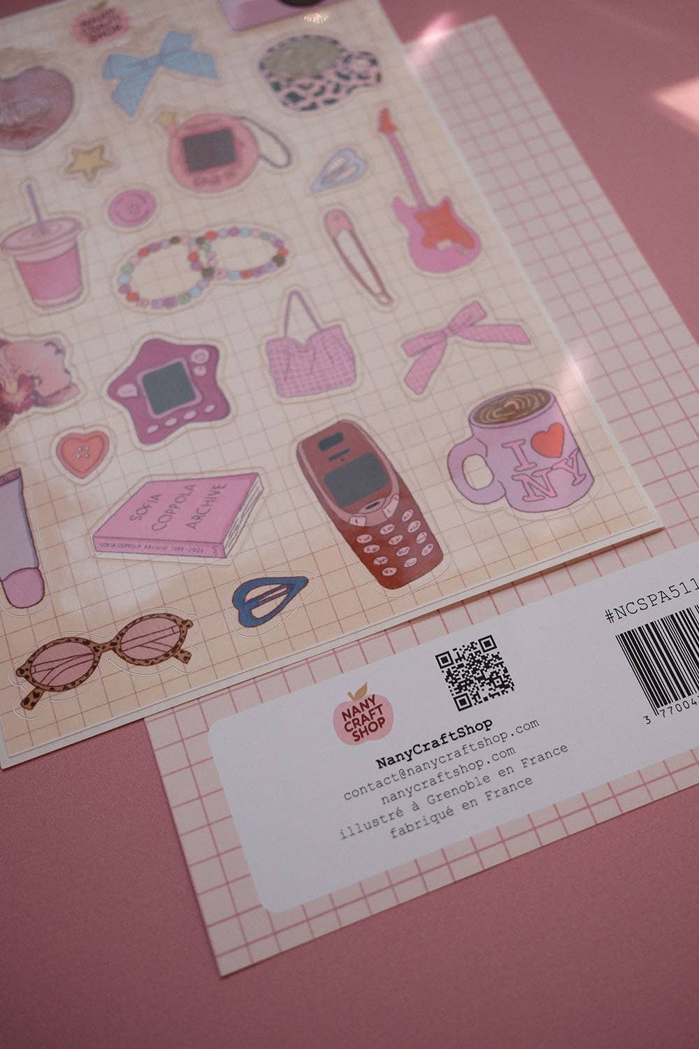 Planche stickers Nostalgie A5 - Nany Craft Shop