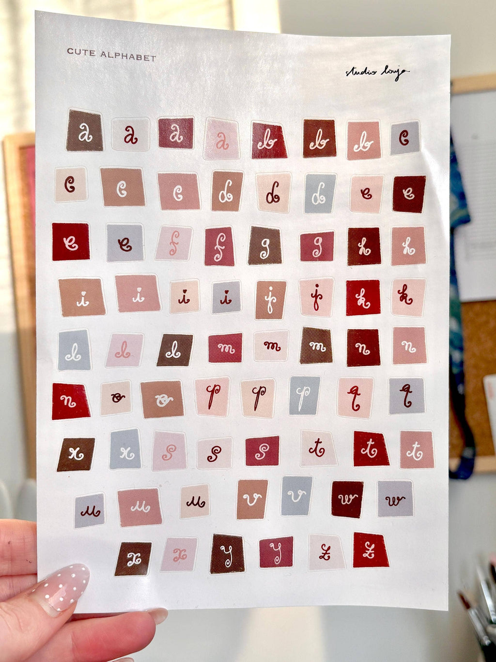 Planche de stickers lettres pastels - Studio Louja