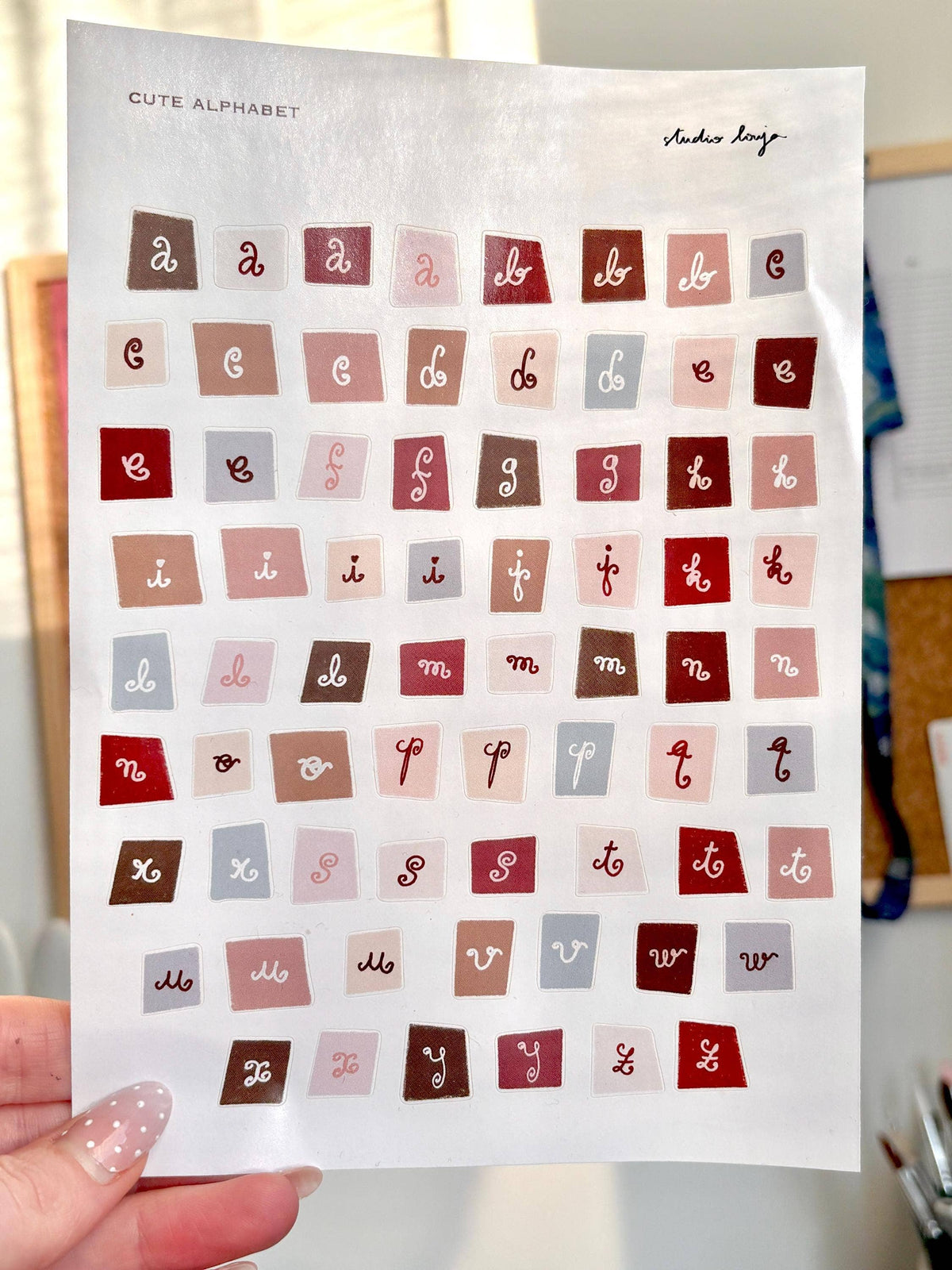 Planche de stickers lettres pastels - Studio Louja