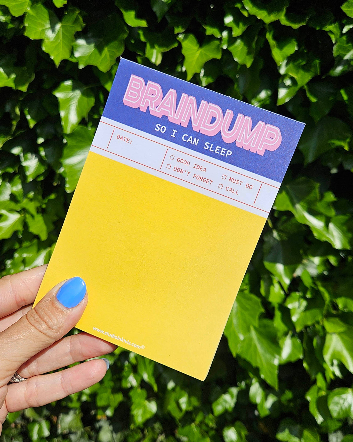 Bloc-notes Braindump A6 — Brain dump & Liste de tâches · Studio Inktvis