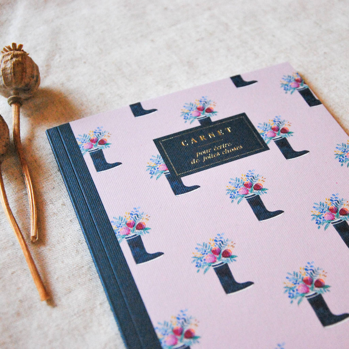 Carnet  La Botte Poétique 🌸- A5 ligné - Bleu coquille