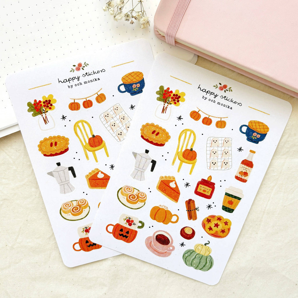 Planche de stickers Fall Café Automne - Och Monika