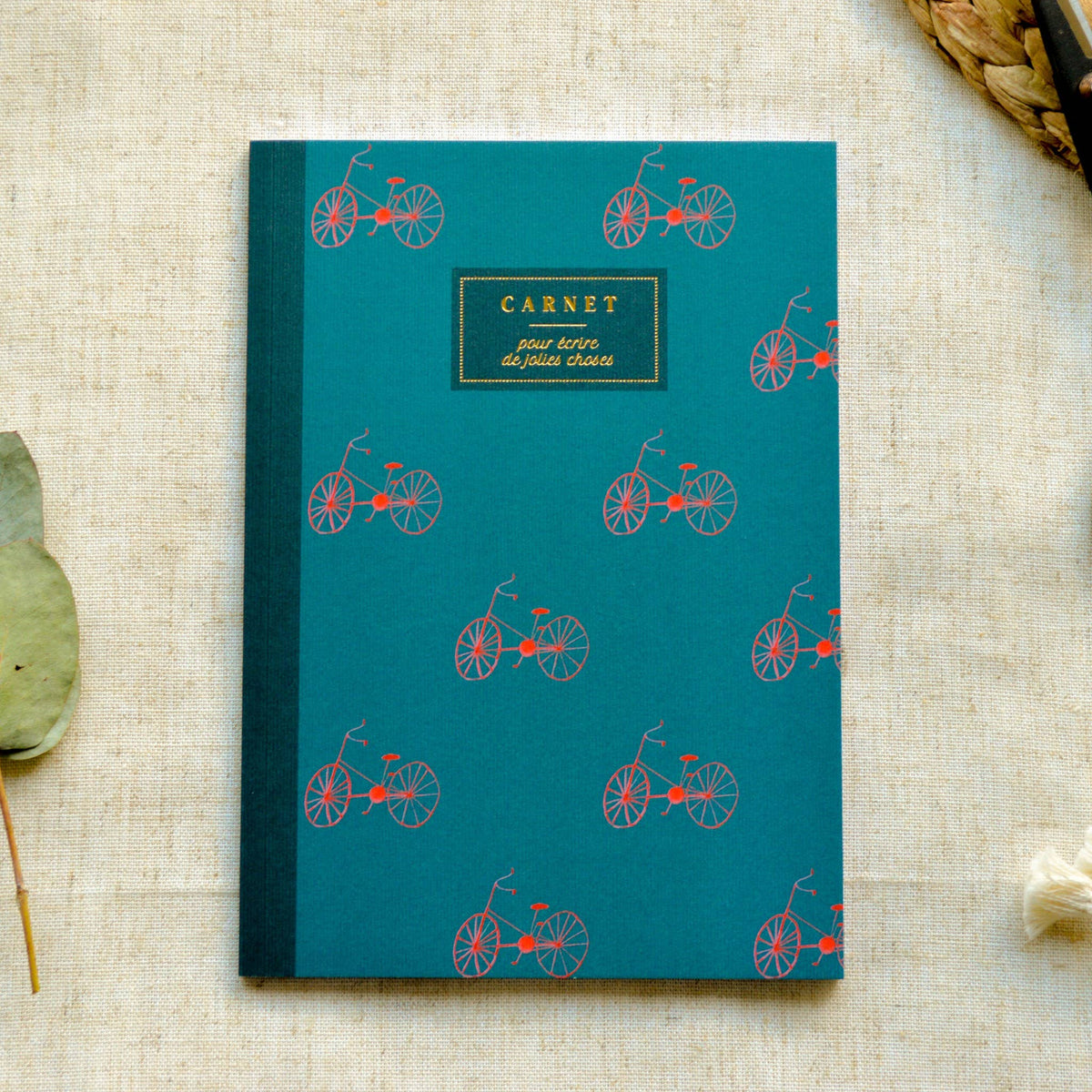 Carnet Les Bicyclettes 🚲 - A5 ligné - Bleu coquille