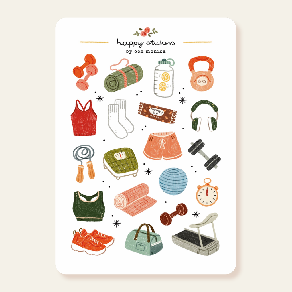 Planche de stickers Fitness -Och Monika