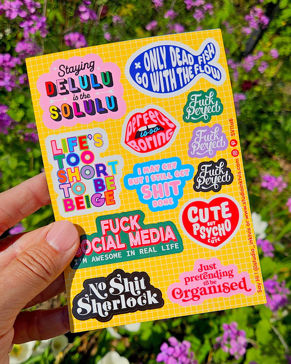 Planche de stickers audacieuse et colorée  — Studio Inktvis