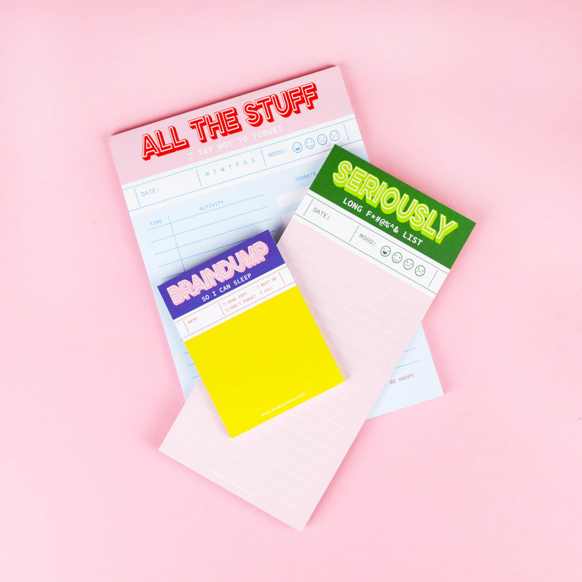 Carnet de Notes A5 Rose — All The Stuff I Try Not To Forget · Studio Inktvis