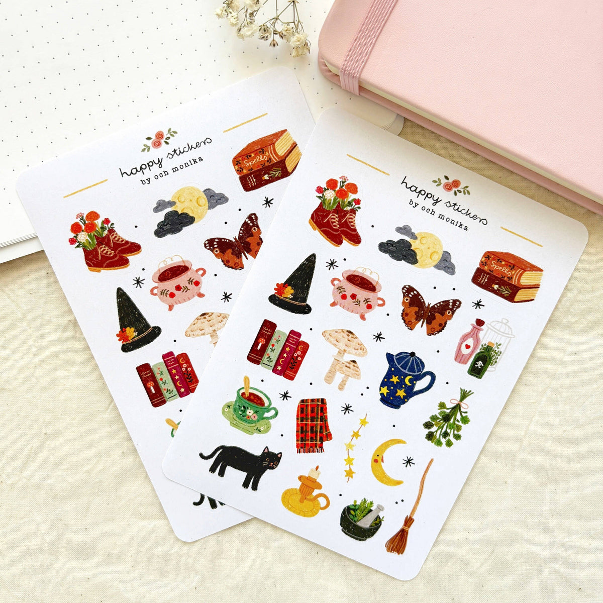 Planche de stickers Ambiance sorcière - Och Monika