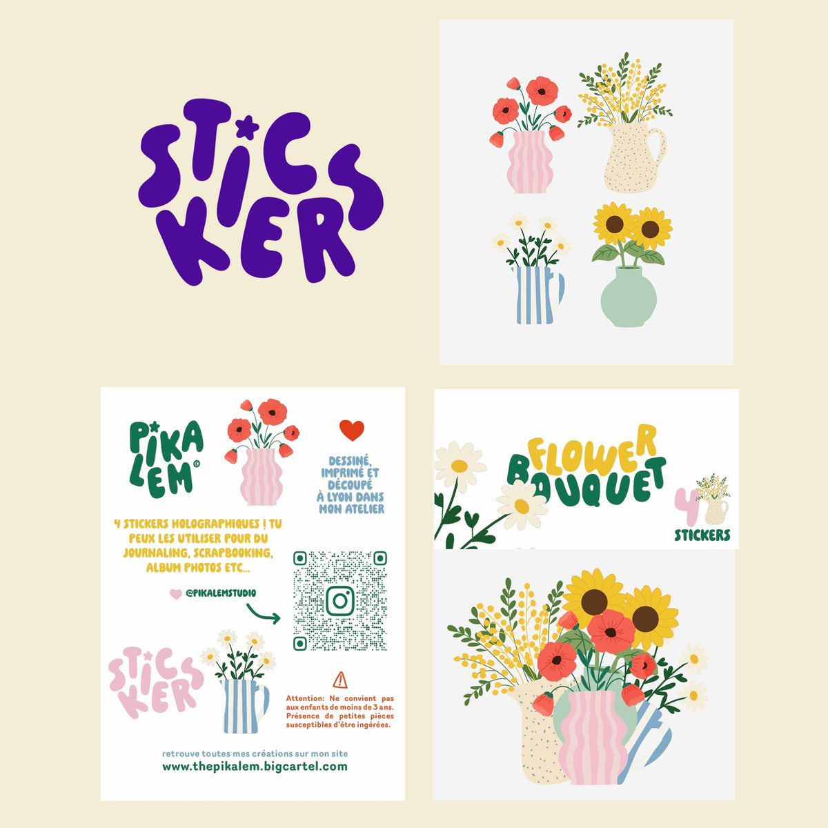 Stickers Flower Bouquet - Pikalem studio