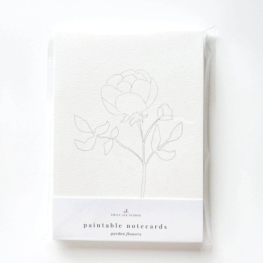 8 Cartes aquarelle à peindre avec des fleurs de jardin - Emily Lex