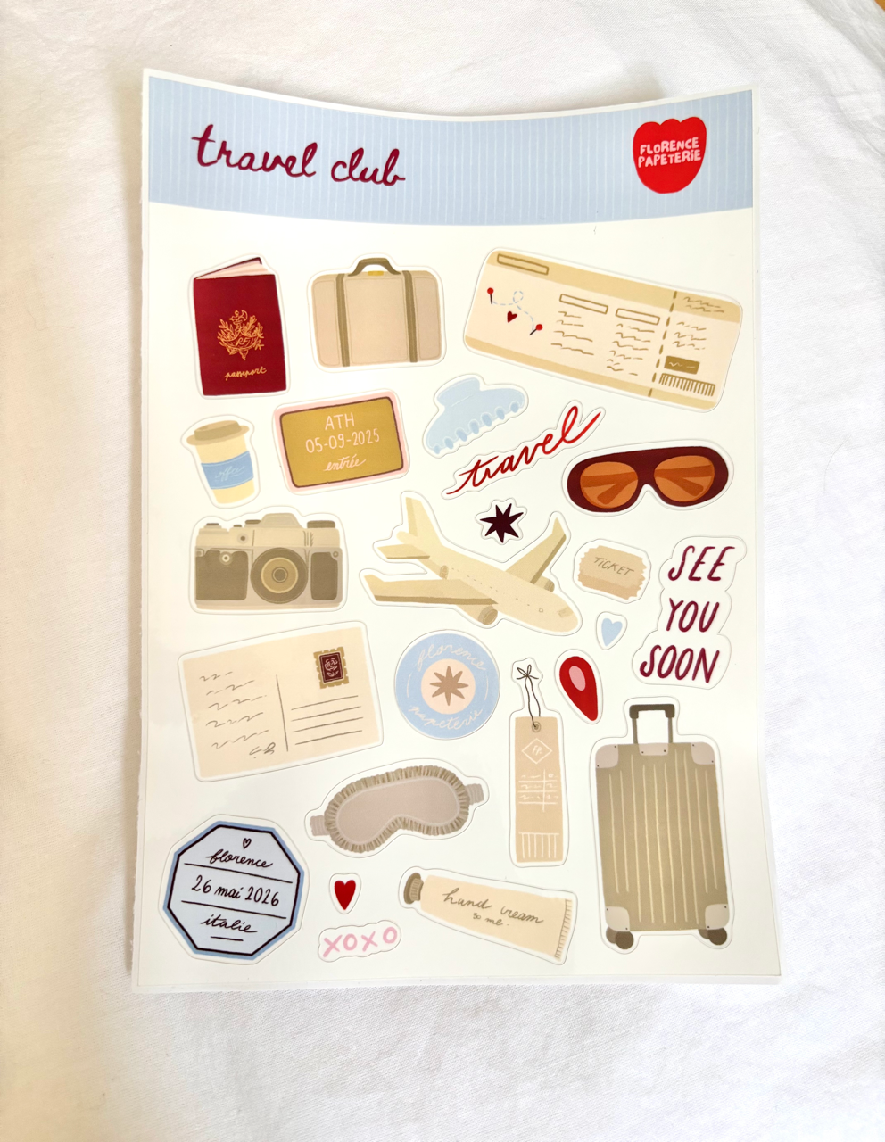 Planche de stickers Travel Club - Florence Papeterie
