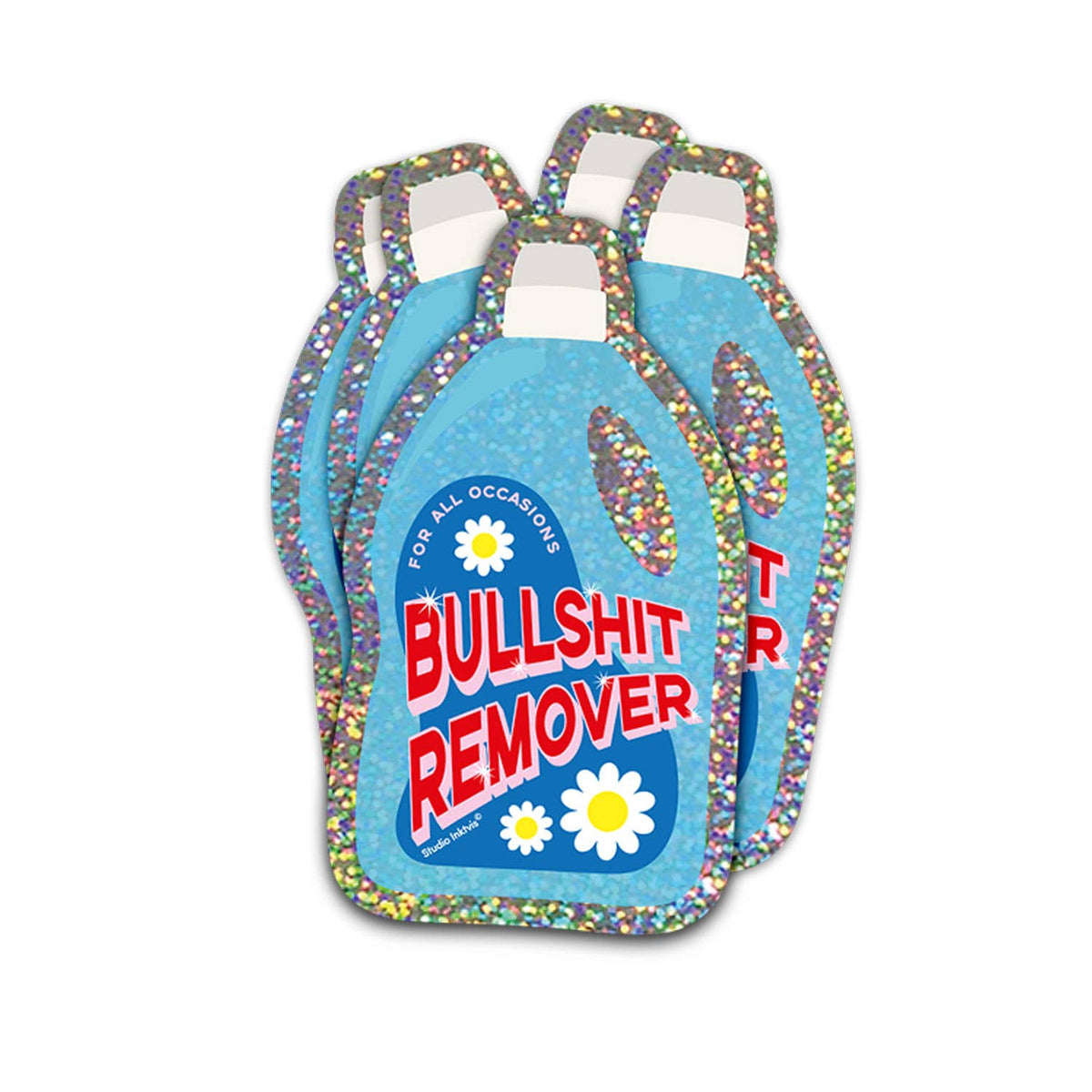 Sticker scintillant « Bullshit Remover » détergent — Studio Inktvis