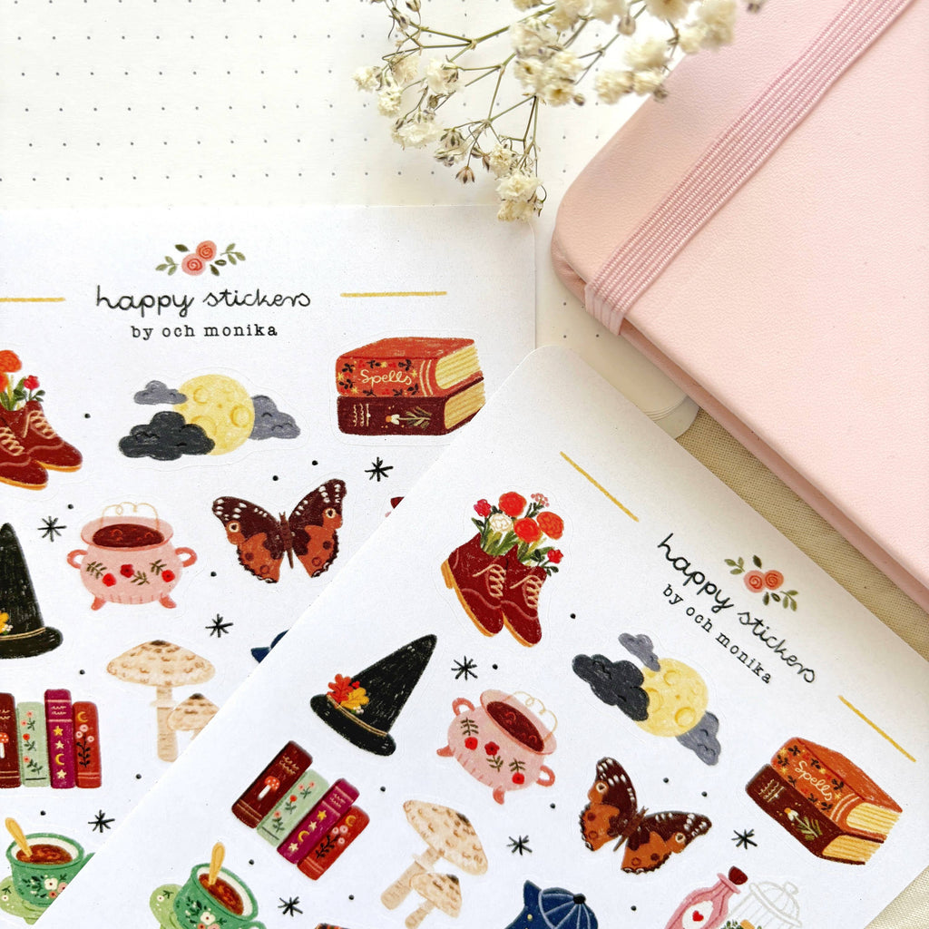 Planche de stickers Ambiance sorcière - Och Monika