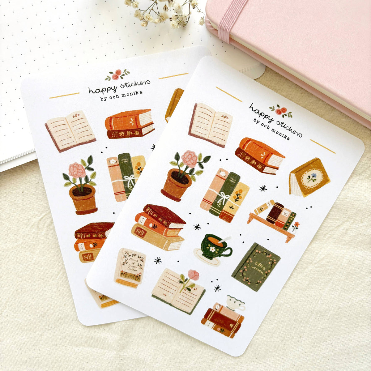 Planche de stickers Bookish - Och Monika