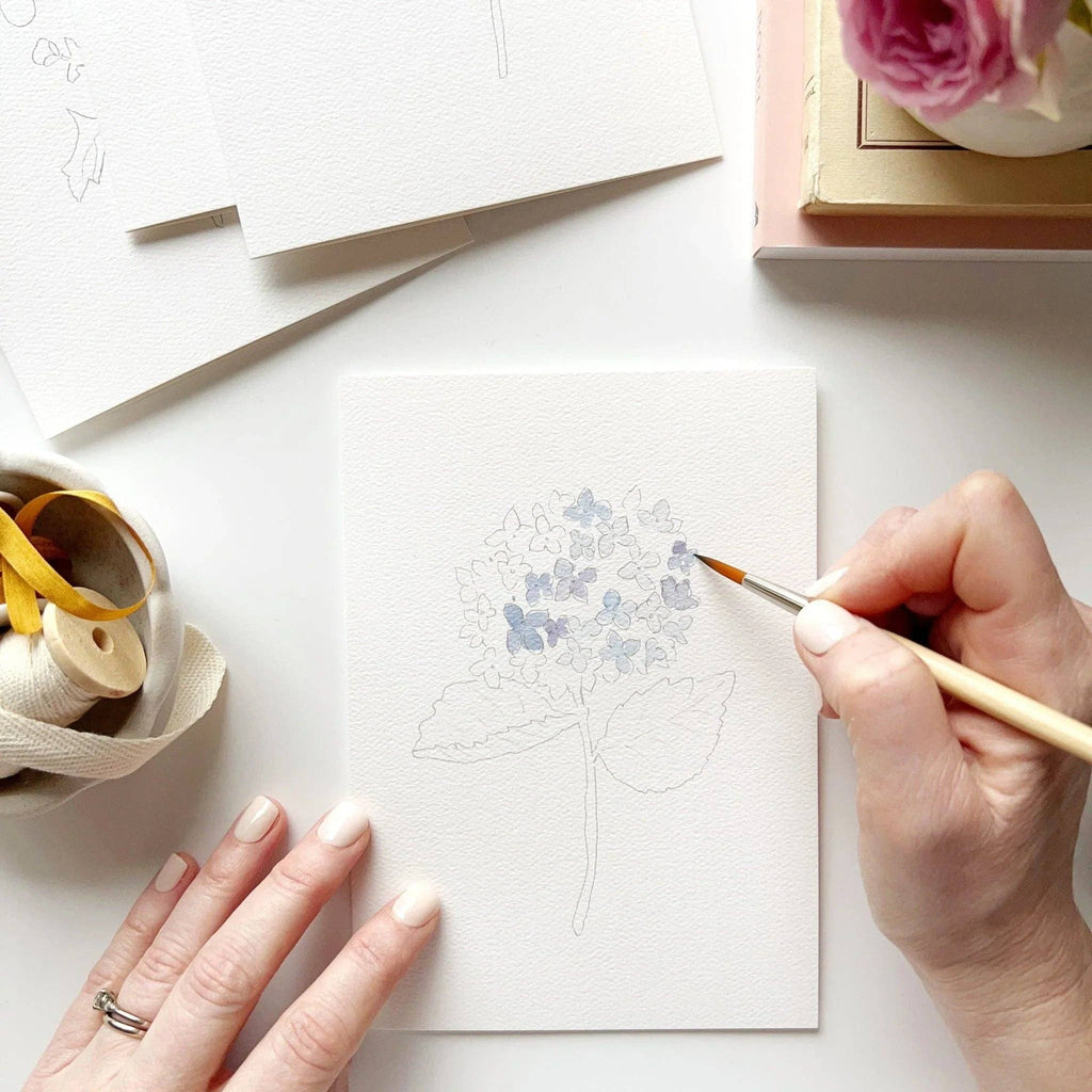 8 Cartes aquarelle à peindre avec des fleurs de jardin - Emily Lex