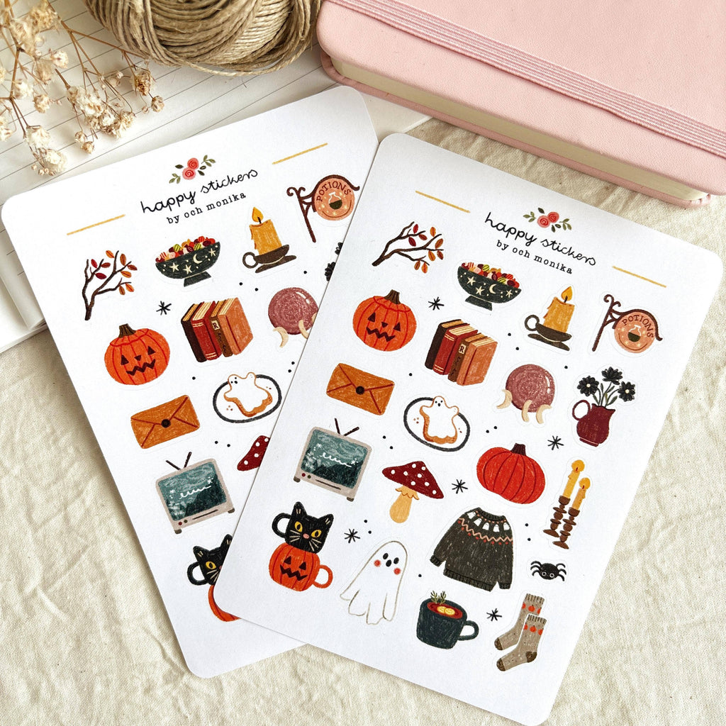 Planche de stickers Halloween effrayant - Och Monika