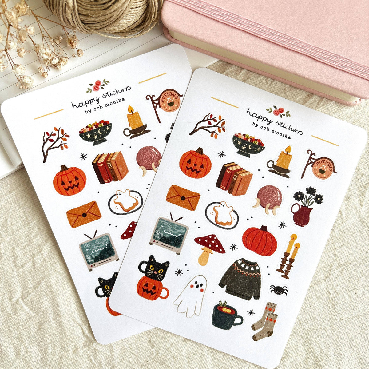 Planche de stickers Halloween effrayant - Och Monika