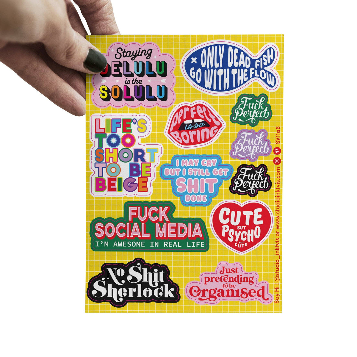 Planche de stickers audacieuse et colorée  — Studio Inktvis
