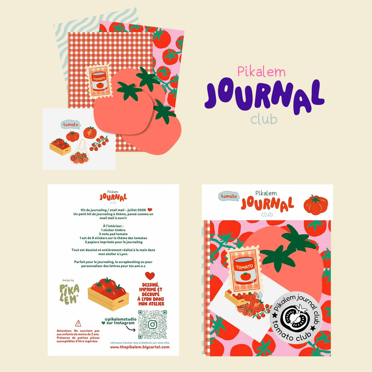 Kit Journal Tomato club - Pikalem studio