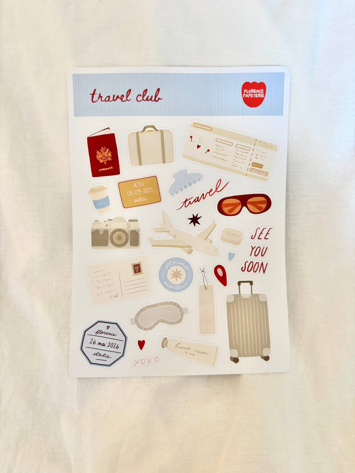 Planche de stickers Travel Club - Florence Papeterie