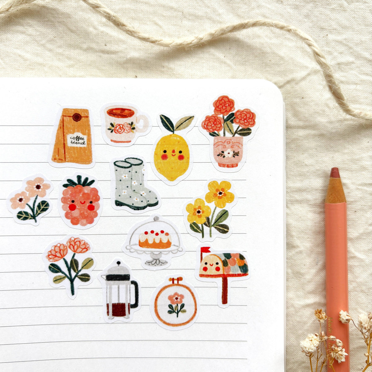 Planche de stickers Cottagecore - Och Monika
