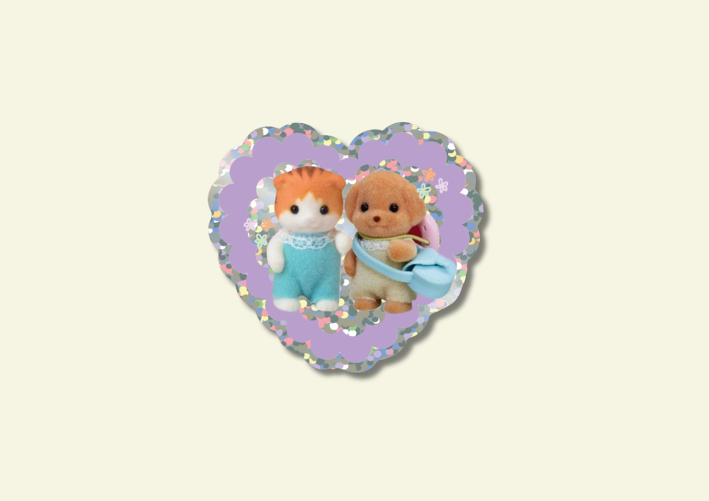 Sticker Pailleté Meilleurs Amis Silvanian — Shellflower