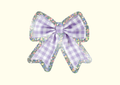 Sticker nœud pailleté vichy violet et blanc - Shellflower