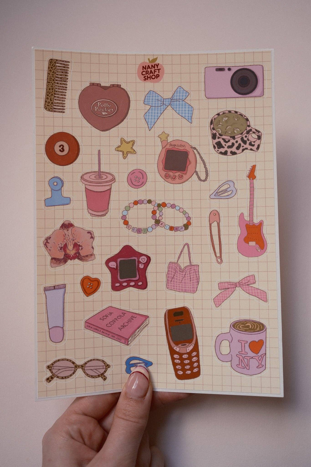 Planche stickers Nostalgie A5 - Nany Craft Shop