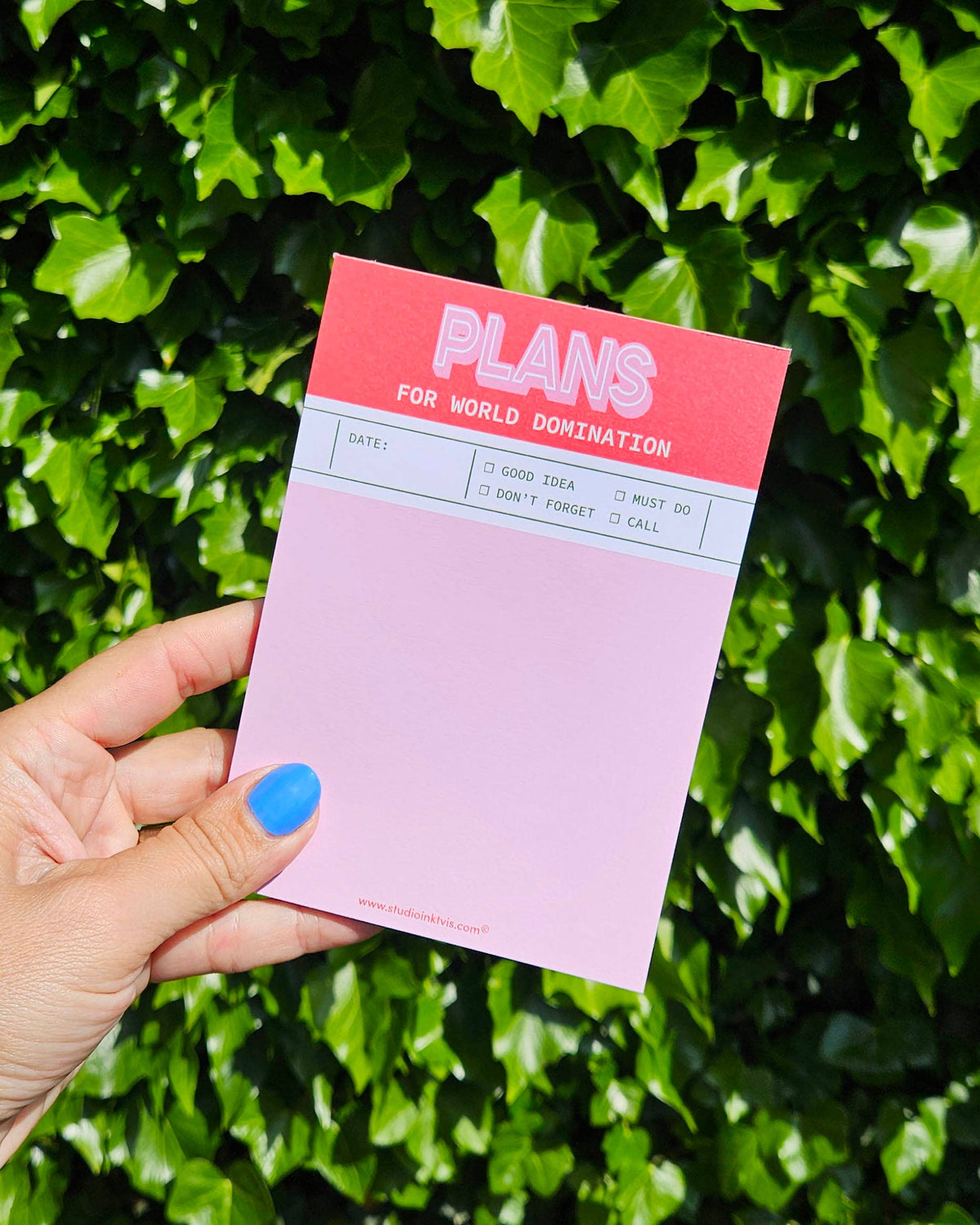 Bloc-notes A6 — Plans de Domination Mondiale · Studio Inktvis