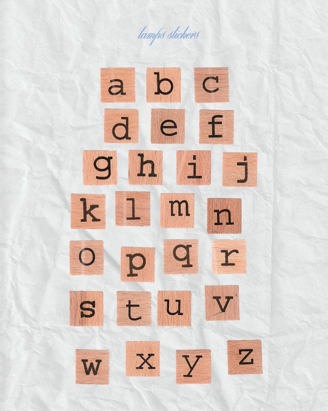 Planche de stickers lettres tampons - Studio Louja