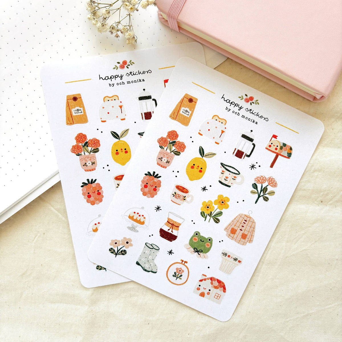 Planche de stickers Cottagecore - Och Monika