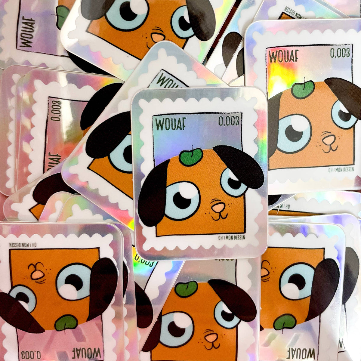 Sticker Holographique Chien Wouaf - Oh ! Mon Dessin