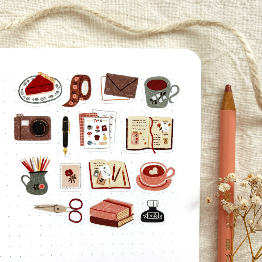 Planche de stickers Journaling cocooning - Och Monika