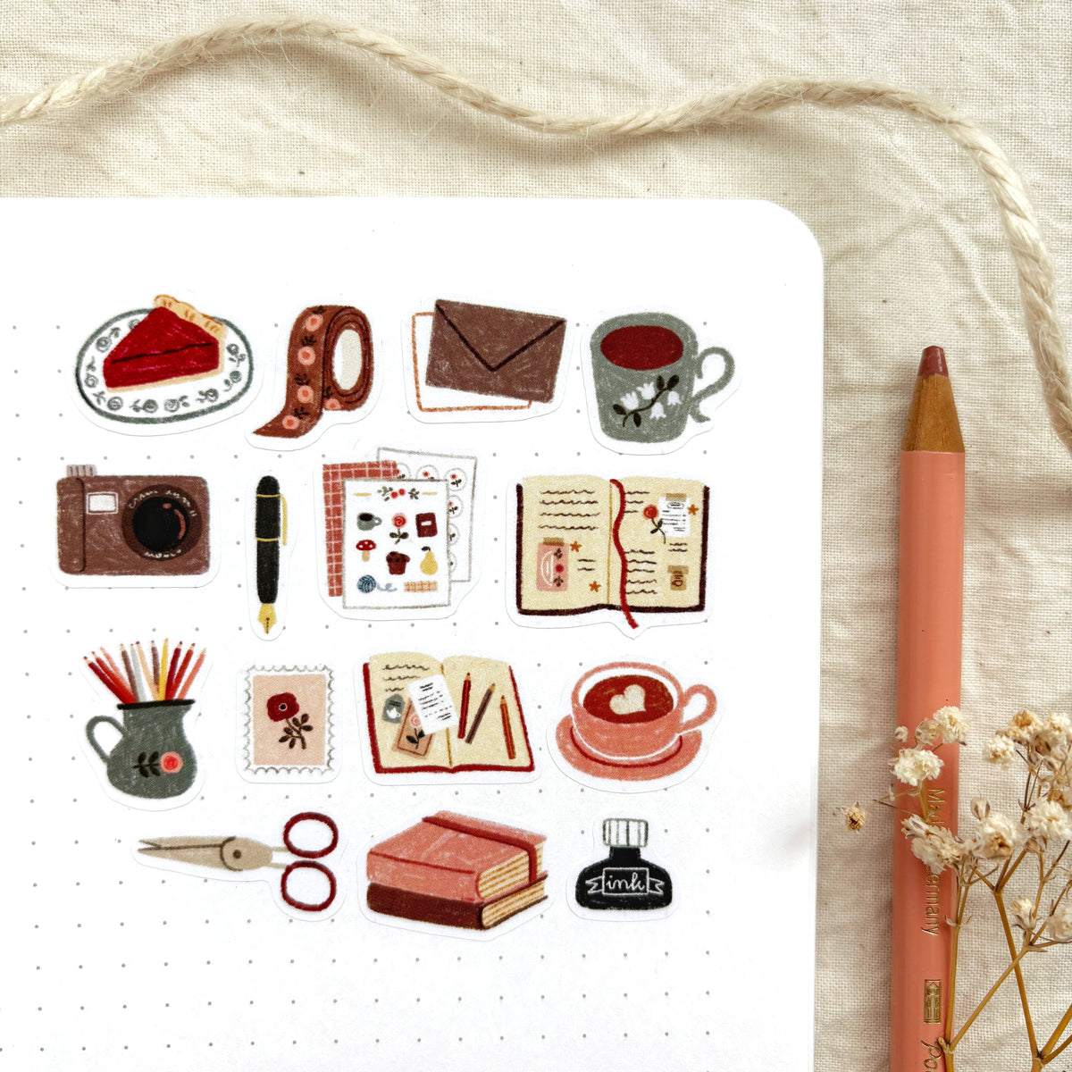 Planche de stickers Journaling cocooning - Och Monika