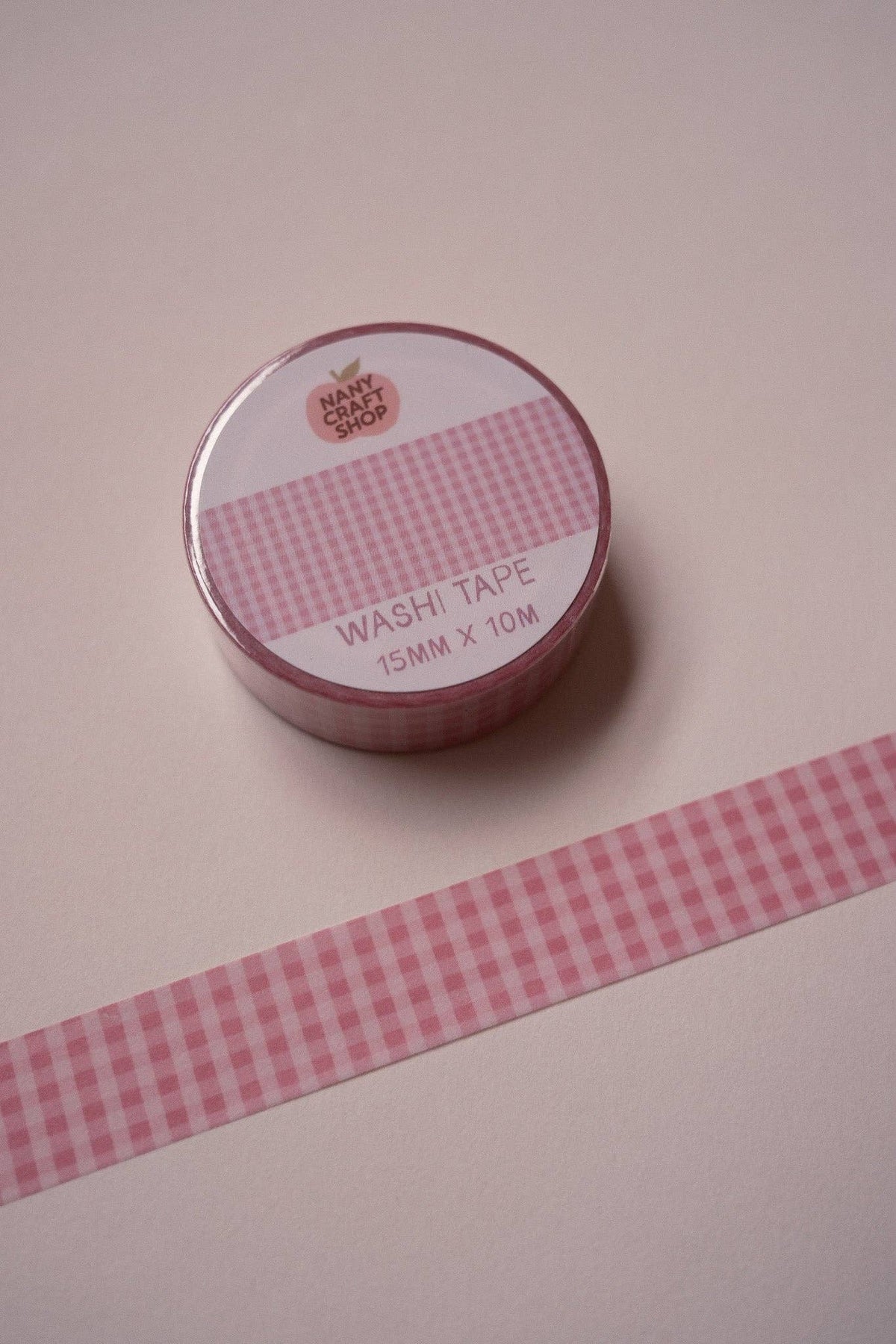 Washi Tape - vichy rose - Nany Craft Shop