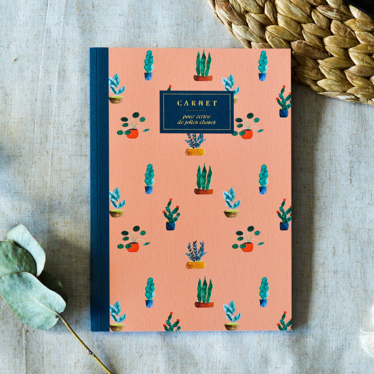 Carnet Plantes et Fleurs 🌸- A5 ligné - Bleu coquille