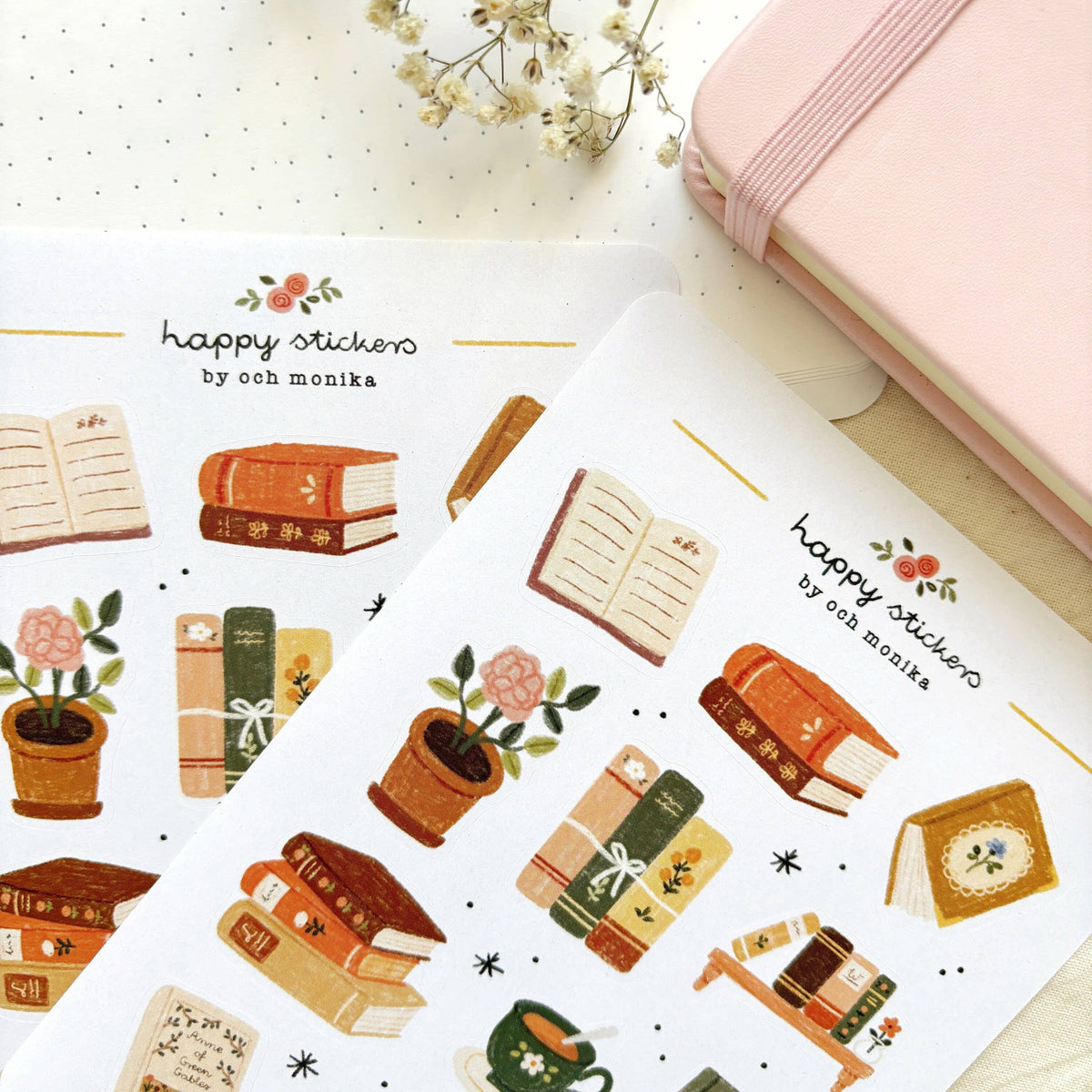 Planche de stickers Bookish - Och Monika