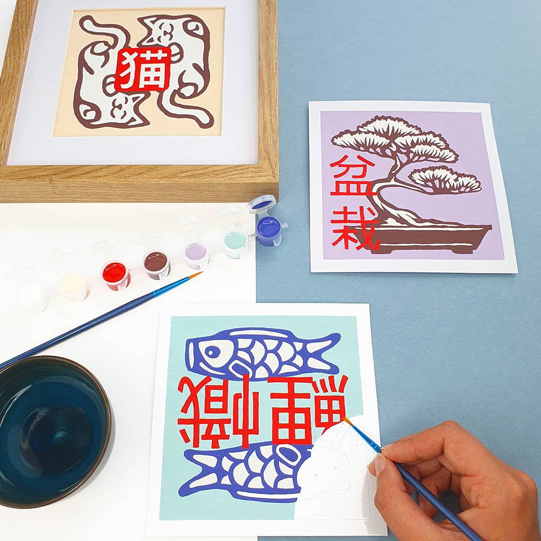 Kit peinture au numéro - DIY - JAPON - NIPPON - KANJI