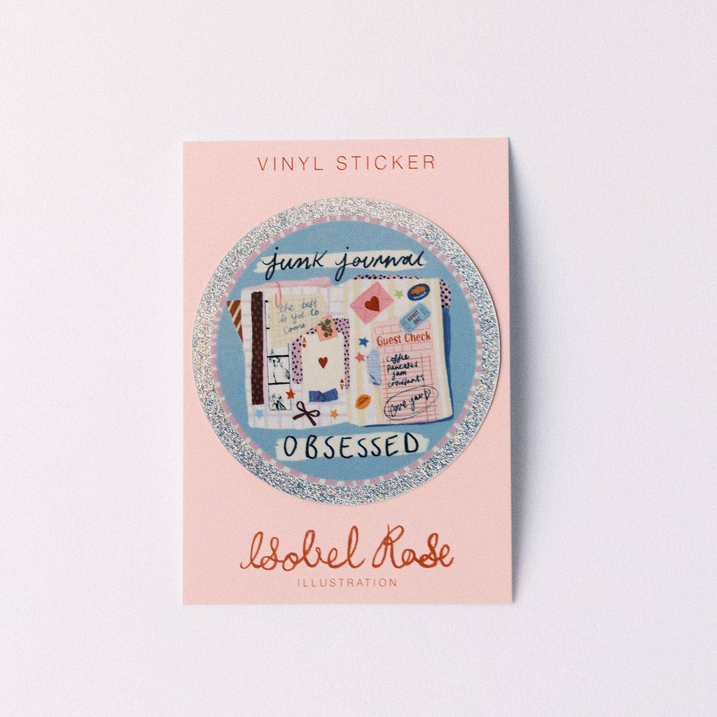 Sticker "Sparkly Junk Journal Obsessed" - Isobel Rose Illustration