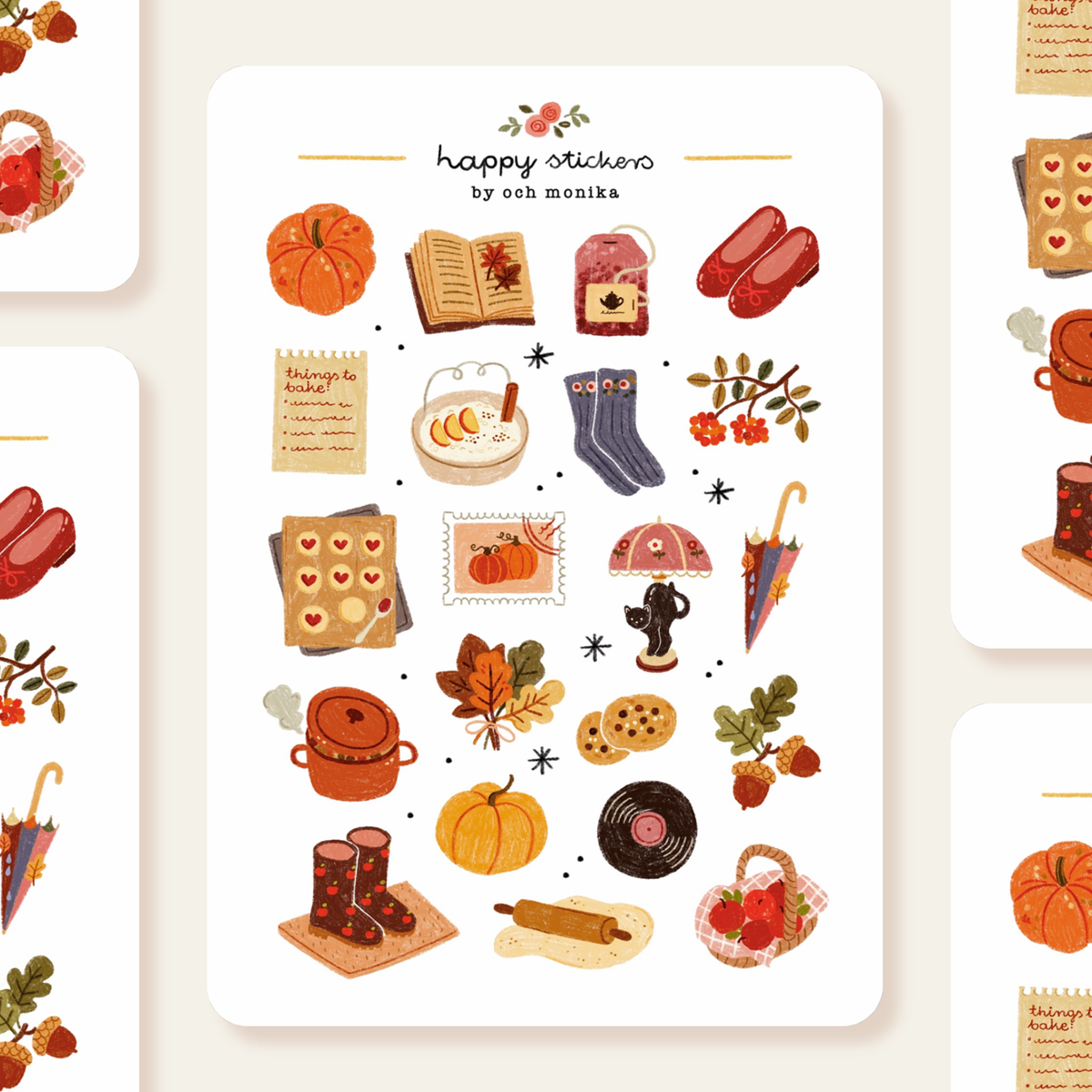 Planche de stickers Bonjour automne - Och Monika