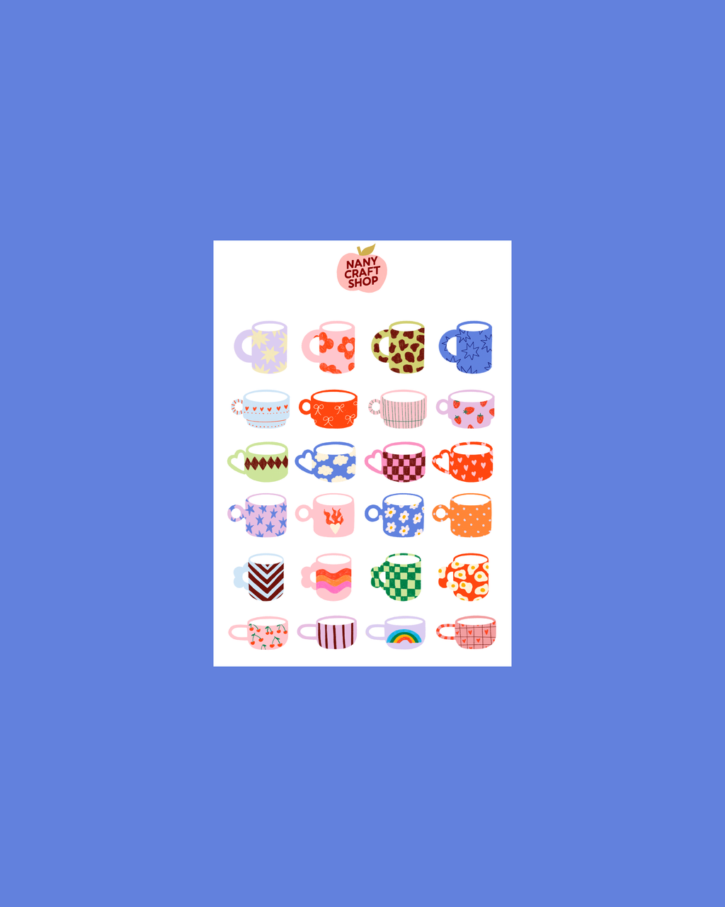 Planche stickers mugs A6 ☕️ - Nany Craft Shop