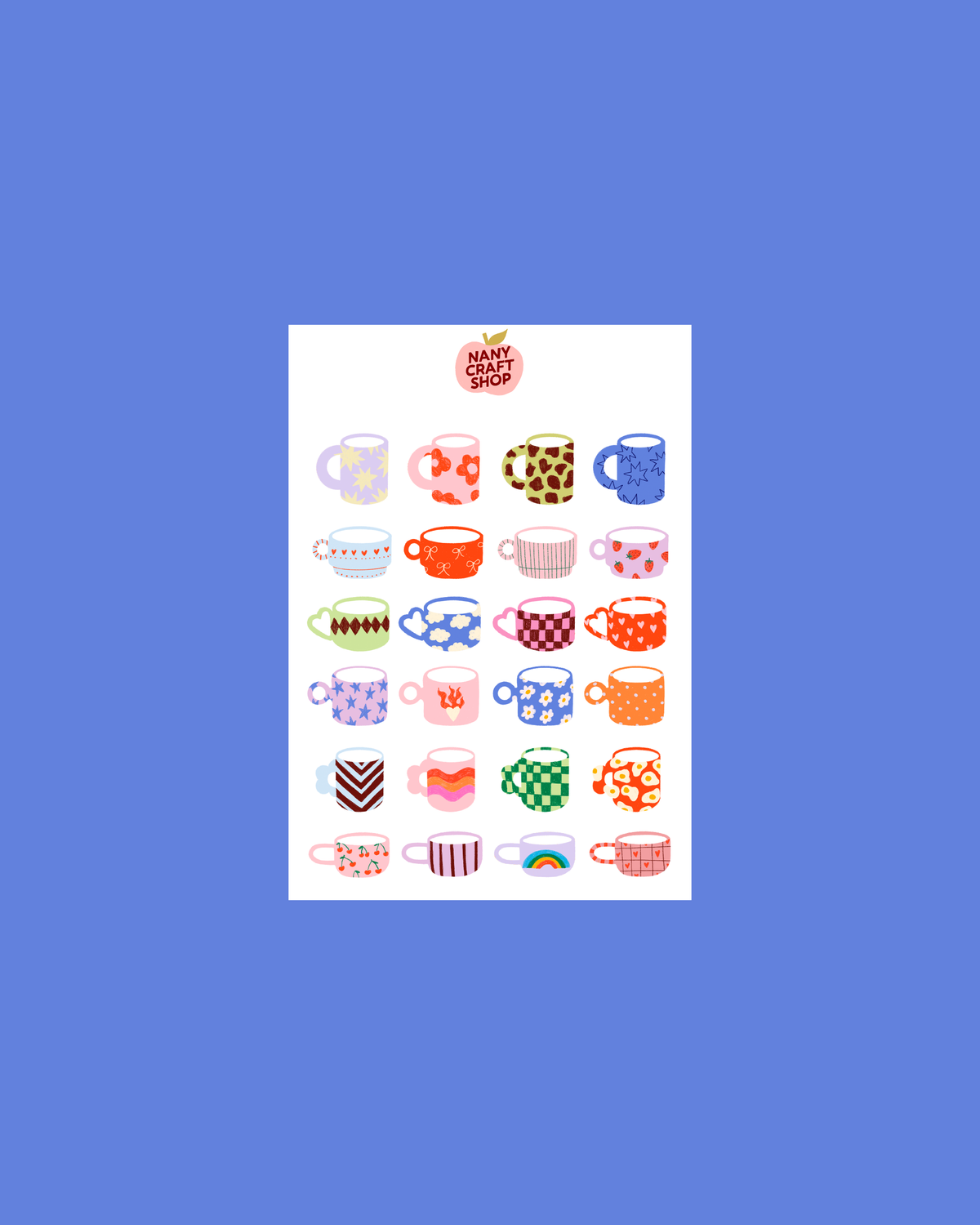 Planche stickers mugs A6 ☕️ - Nany Craft Shop