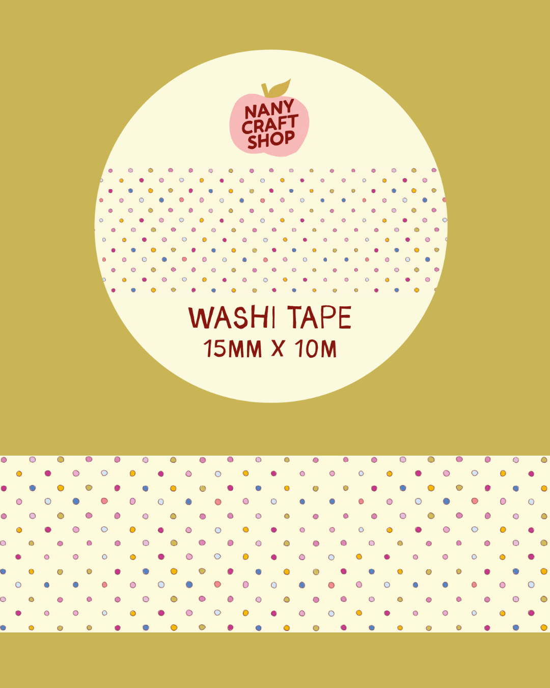 Washi Tape - Polka Dot Multicolore - Nany Craft Shop