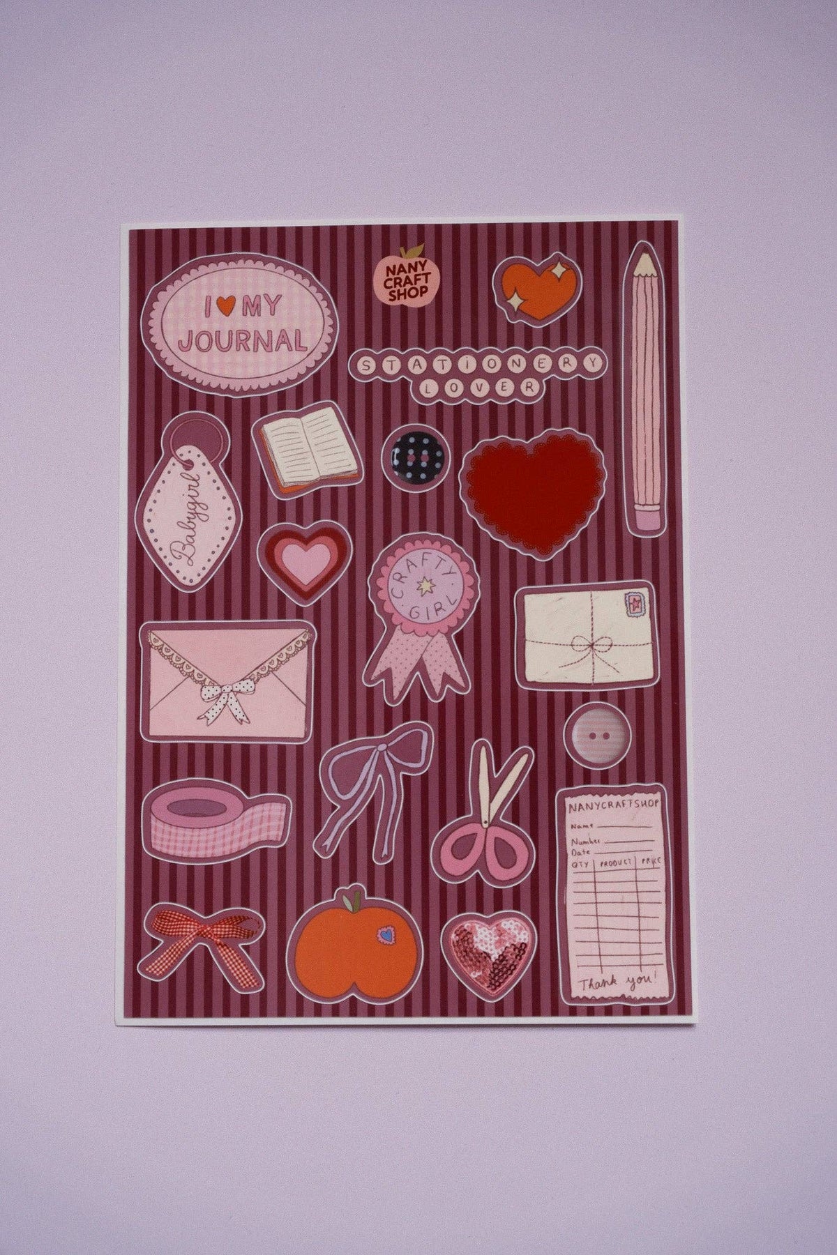 My Junk Journal Berry Stripes - Nany Craft Shop