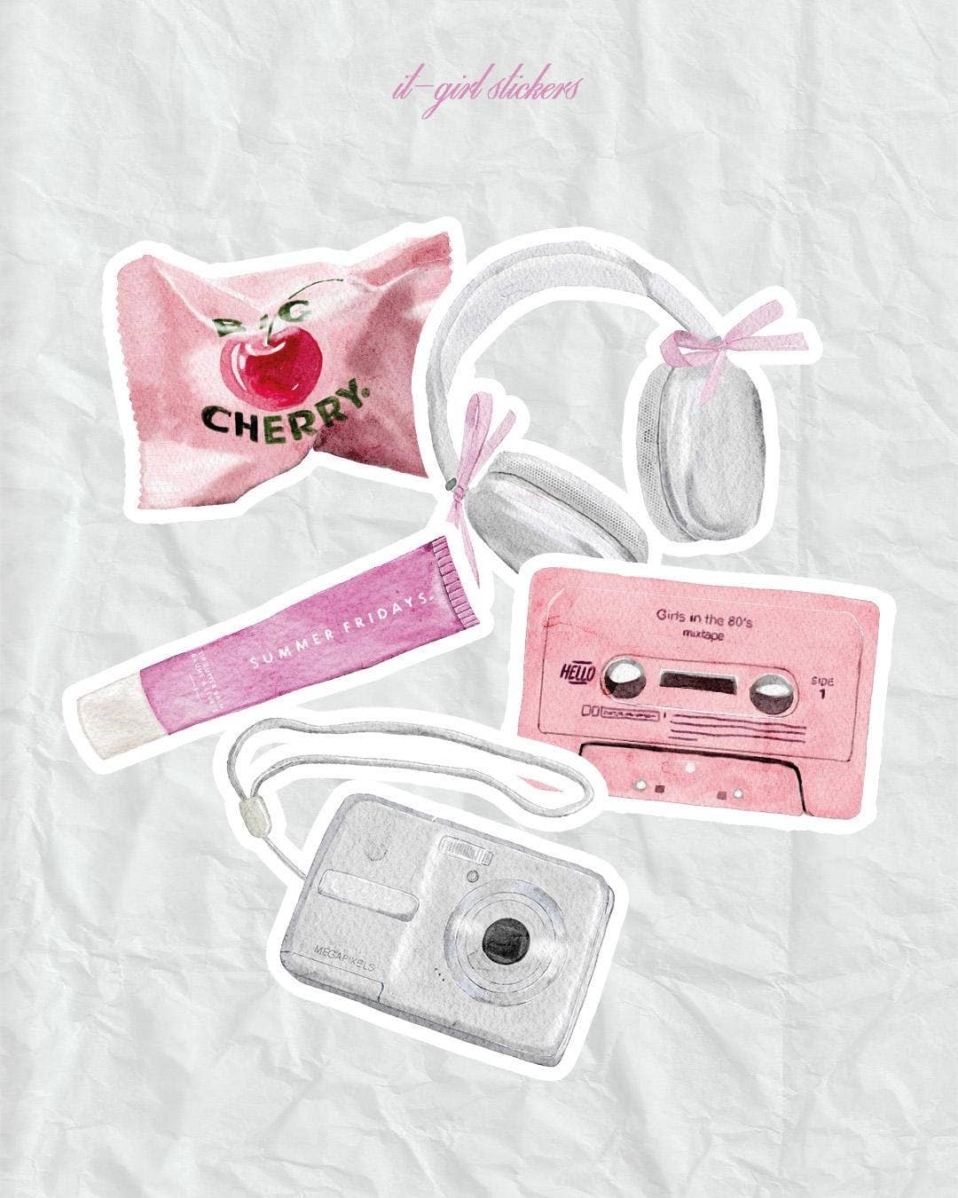 Pack 5 stickers - it girl - Studio Louja